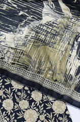 Bin Saeed Digital Printed Cotton Cambric Unstitched 3 Piece Suit - Design-31- BS25DCC - Black - Summer Collection