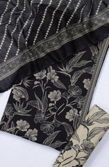 Bin Saeed Digital Printed Cotton Cambric Unstitched 3 Piece Suit - Design-36- BS25DCC - Black - Summer Collection