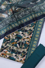 Bin Saeed Digital Printed Cotton Cambric Unstitched 3 Piece Suit - Design-22- BS25DCC - Green- Summer Collection