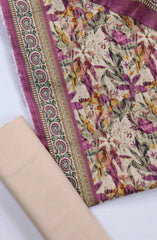 Bin Saeed Digital Printed Cotton Cambric Unstitched 3 Piece Suit - Design-23- BS25DCC - Pink- Summer Collection