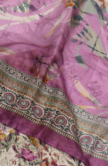 Bin Saeed Digital Printed Cotton Cambric Unstitched 3 Piece Suit - Design-23- BS25DCC - Pink- Summer Collection