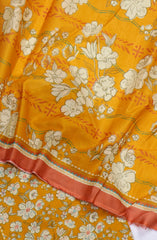 Bin Saeed Digital Printed Cotton Cambric Unstitched 3 Piece Suit - Design-28- BS25DCC - Yellow- Summer Collection