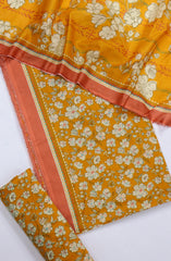 Bin Saeed Digital Printed Cotton Cambric Unstitched 3 Piece Suit - Design-28- BS25DCC - Yellow- Summer Collection