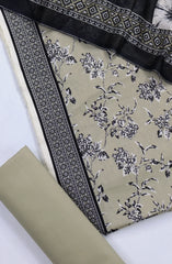 Bin Saeed Digital Printed Cotton Cambric Unstitched 3 Piece Suit - Design-27- BS25DCC - Beige - Summer Collection