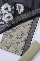 Bin Saeed Digital Printed Cotton Cambric Unstitched 3 Piece Suit - Design-27- BS25DCC - Beige - Summer Collection