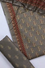 Bin Saeed Digital Printed Cotton Cambric Unstitched 3 Piece Suit - Design-26- BS25DCC - Grey- Summer Collection