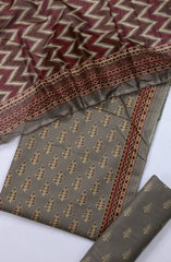 Bin Saeed Digital Printed Cotton Cambric Unstitched 3 Piece Suit - Design-26- BS25DCC - Grey- Summer Collection