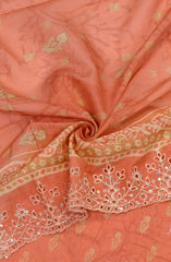 Bin Saeed Embroidered Cambric Unstitched 3 Piece Suit - Design-07 - BS25CMB - Orange - Summer Collection