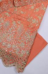 Bin Saeed Embroidered Cambric Unstitched 3 Piece Suit - Design-09 - BS26CMB - Orange - Summer Collection