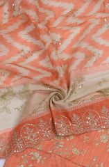 Bin Saeed Embroidered Cambric Unstitched 3 Piece Suit - Design-09 - BS26CMB - Orange - Summer Collection