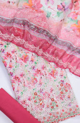 Bin Saeed Embroidered Cotton Unstitched 3 Piece Suit - Design-04 - BS25MDS - Light Pink - Mid Summer Collection