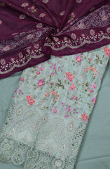 Bin Saeed Embroidered Cotton Unstitched 3 Piece Suit - Design-06 - BS25MDS - Pista Green - Mid Summer Collection