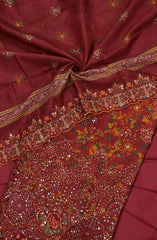 Bin Saeed Embroidered Cotton Unstitched 3 Piece Suit - Design-07 - BS25MDS - Red - Mid Summer Collection