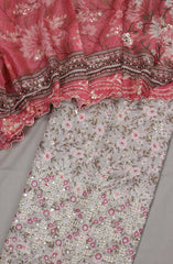 Bin Saeed Embroidered Cotton Unstitched 3 Piece Suit - Design-08 - BS25MDS - Grey - Mid Summer Collection