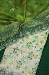 Bin Saeed Embroidered Cotton Unstitched 3 Piece Suit - Design-09 - BS25MDS - Green - Mid Summer Collection