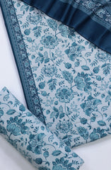 Bin Saeed Printed Khaddar Unstitched 3 Piece Suit - Design-3 - BS25KHD - Light Blue - Winter Collection
