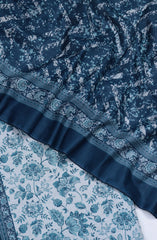 Bin Saeed Printed Khaddar Unstitched 3 Piece Suit - Design-3 - BS25KHD - Light Blue - Winter Collection