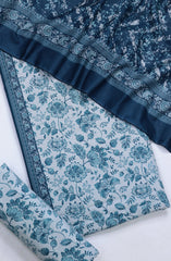 Bin Saeed Printed Khaddar Unstitched 3 Piece Suit - Design-3 - BS25KHD - Light Blue - Winter Collection