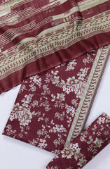 Bin Saeed Printed Khaddar Unstitched 3 Piece Suit - Design-6 - BS25KHD - Red - Winter Collection