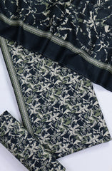 Bin Saeed Printed Khaddar Unstitched 3 Piece Suit - Design-9 - BS25KHD - Black - Winter Collection