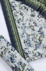 Bin Saeed Printed Khaddar Unstitched 3 Piece Suit - Design-11 - BS25KHD - Green - Winter Collection