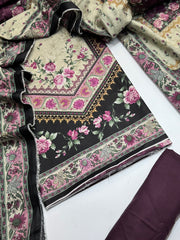 Bin Saeed Printed Lawn Unstitched 3 Piece Suit - D-76