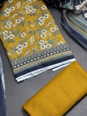 Bin Saeed Printed Lawn Unstitched 3 Piece Suit - D-65