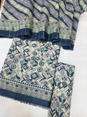 Bin Saeed Printed Lawn Unstitched 3 Piece - AS - 2587 - - Summer Collection