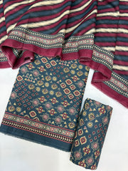 Bin Saeed Printed Lawn Unstitched 3 Piece - AS - 2588 - - Summer Collection