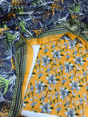 Bin Saeed Digital Printed Cotton Cambric Unstitched 3 Piece Suit - Design-02 - BS25DCC - Yellow - Summer Collection