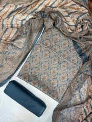 Bin Saeed Digital Printed Cotton Cambric Unstitched 3 Piece Suit - Design- 03 - BS25DCC - Blue - Summer Collection