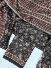 Bin Saeed Digital Printed Cotton Cambric Unstitched 3 Piece Suit - Design-11 - BS25DCC - Blue - Summer Collection