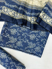 Bin Saeed Digital Printed Cotton Cambric Unstitched 3 Piece Suit - Design-10 - BS25DCC - Blue - Summer Collection