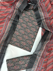 Bin Saeed Digital Printed Cotton Cambric Unstitched 3 Piece Suit - Design-9 - BS25DCC - Pink - Summer Collection