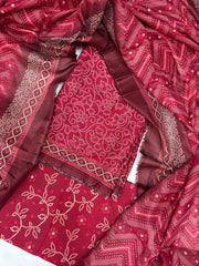 Bin Saeed Digital Printed Cotton Cambric Unstitched 3 Piece Suit - Design-8 - BS25DCC - Pink - Summer Collection