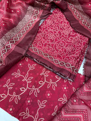 Bin Saeed Digital Printed Cotton Cambric Unstitched 3 Piece Suit - Design-8 - BS25DCC - Pink - Summer Collection