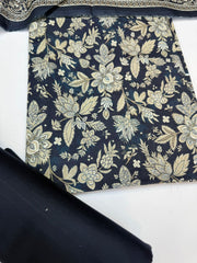 Bin Saeed Printed Khaddar Unstitched 3 Piece Suit - BS25KHD -Blue- Winter Collection