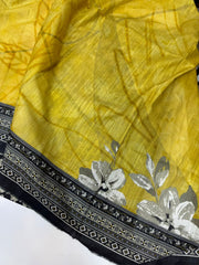 Bin Saeed Printed Khaddar Unstitched 3 Piece Suit - BS25KHD -Black- Winter Collection