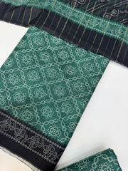 Bin Saeed Printed Khaddar Unstitched 3 Piece Suit - BS25KHD -Red- Winter Collection