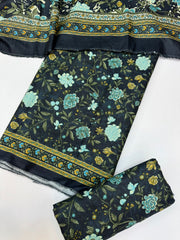 Bin Saeed Printed Khaddar Unstitched 3 Piece Suit - BS25KHD -Green- Winter Collection