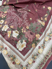 Bin Saeed Printed Khaddar Unstitched 3 Piece Suit - BS25KHD -BEIGE- Winter Collection