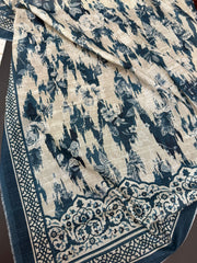 Bin Saeed Printed Khaddar Unstitched 3 Piece Suit - BS25KHD -White- Winter Collection