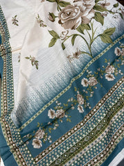 Bin Saeed Printed Khaddar Unstitched 3 Piece Suit - BS25KHD -Green- Winter Collection