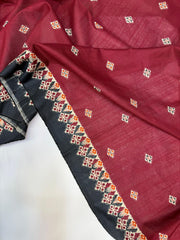 Bin Saeed Printed Khaddar Unstitched 3 Piece Suit - BS25KHD -Blue- Winter Collection