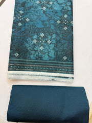 Bin Saeed Printed Khaddar Unstitched 3 Piece Suit - BS26KHD -SEA GREEN- Winter CollectioNn