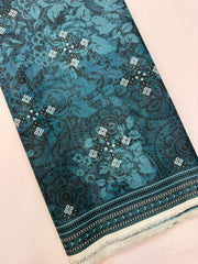 Bin Saeed Printed Khaddar Unstitched 3 Piece Suit - BS26KHD -SEA GREEN- Winter CollectioNn