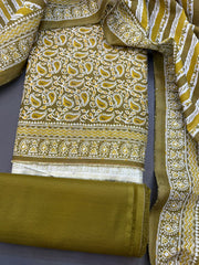Bin Saeed Printed Khaddar Unstitched 3 Piece Suit - BS26KHD -MUSTARD- Winter Collection
