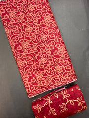 Bin Saeed Printed Khaddar Unstitched 3 Piece Suit - BS26KHD -RED- Winter Collection