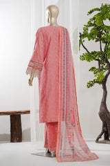 Bin Saeed Stitched 3 Piece Luxury Jacquard Vol-01 Suit-JAQ-2926-PEACH
