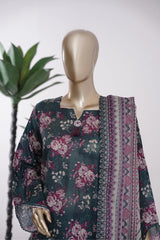 Bin Saeed Stitched 3 Piece Exclusive Printed Lawn Vol-09 Suit-LSM-2907-Green